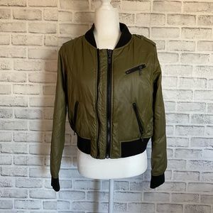 William Rast for Target Black and Army Green Faux Leather Jacket